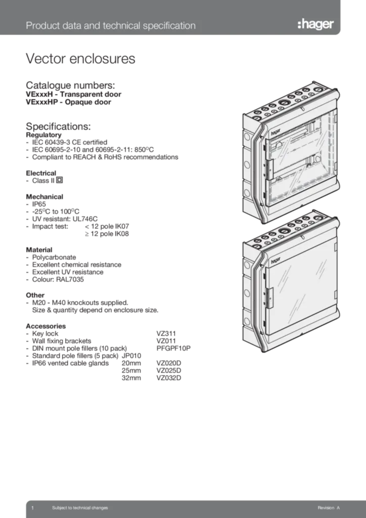 Image Product data sheet en-GB 2017-02-22  | Hager Australia