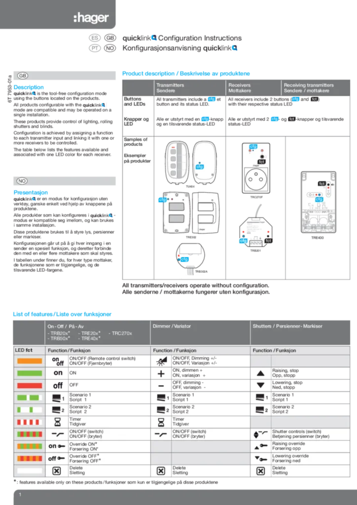 Image Notice de configuration quicklink pour produits radio | Hager Belgique