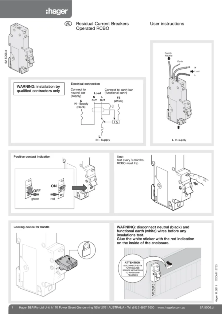 Image Notice RCBO GB  | Hager Australia