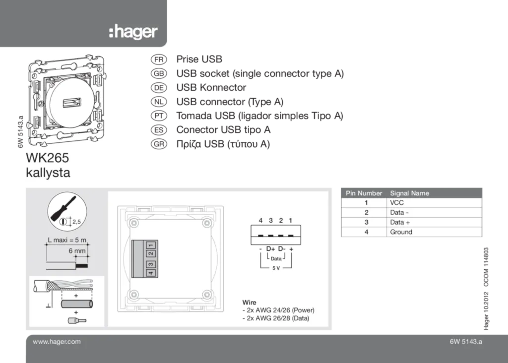 Image WK265 kallysta Prise USB | Hager France