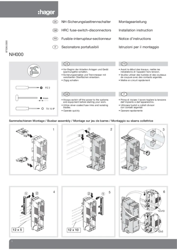 Afbeelding Installatiehandleiding en-GB, fr-FR, de-DE, it-IT 2011-06-08 | Hager Nederland