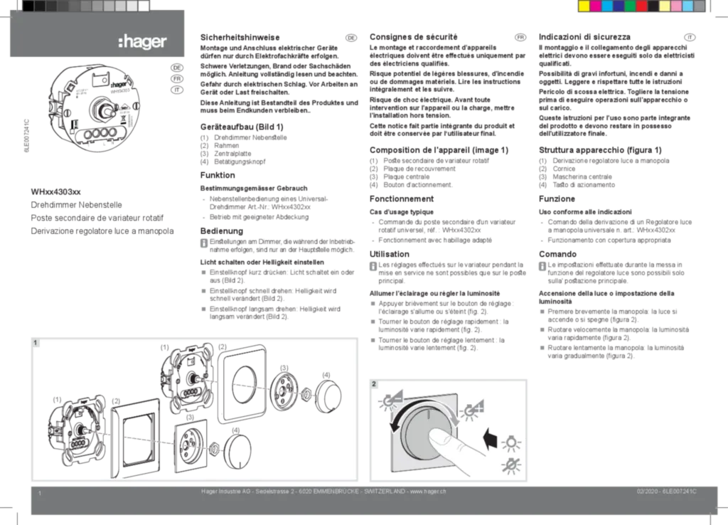 Image Dimmer Nebenstelle Swiss | Hager Suisse