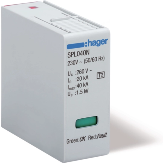 SPL040N - Cartridge N-PE In 20kA Imax 40kA