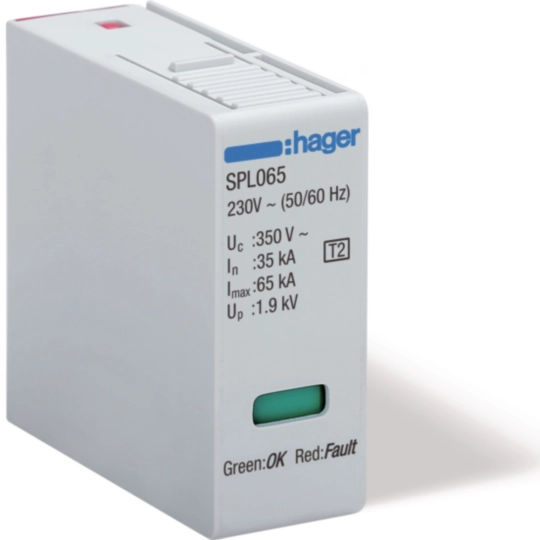 SPL065 - Cartridge L-N Uc 350V In 35kA Imax 65kA