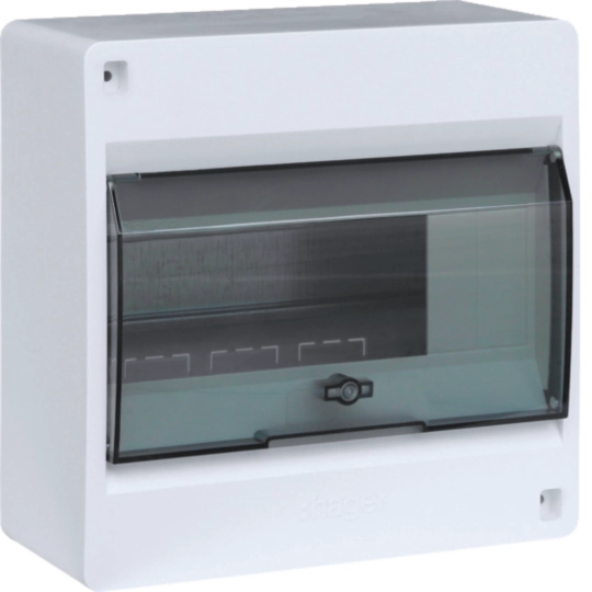 VD108TF - Small distributor,IC²,surface,1row,8M,IP40,MS-terminal,N,transparent door