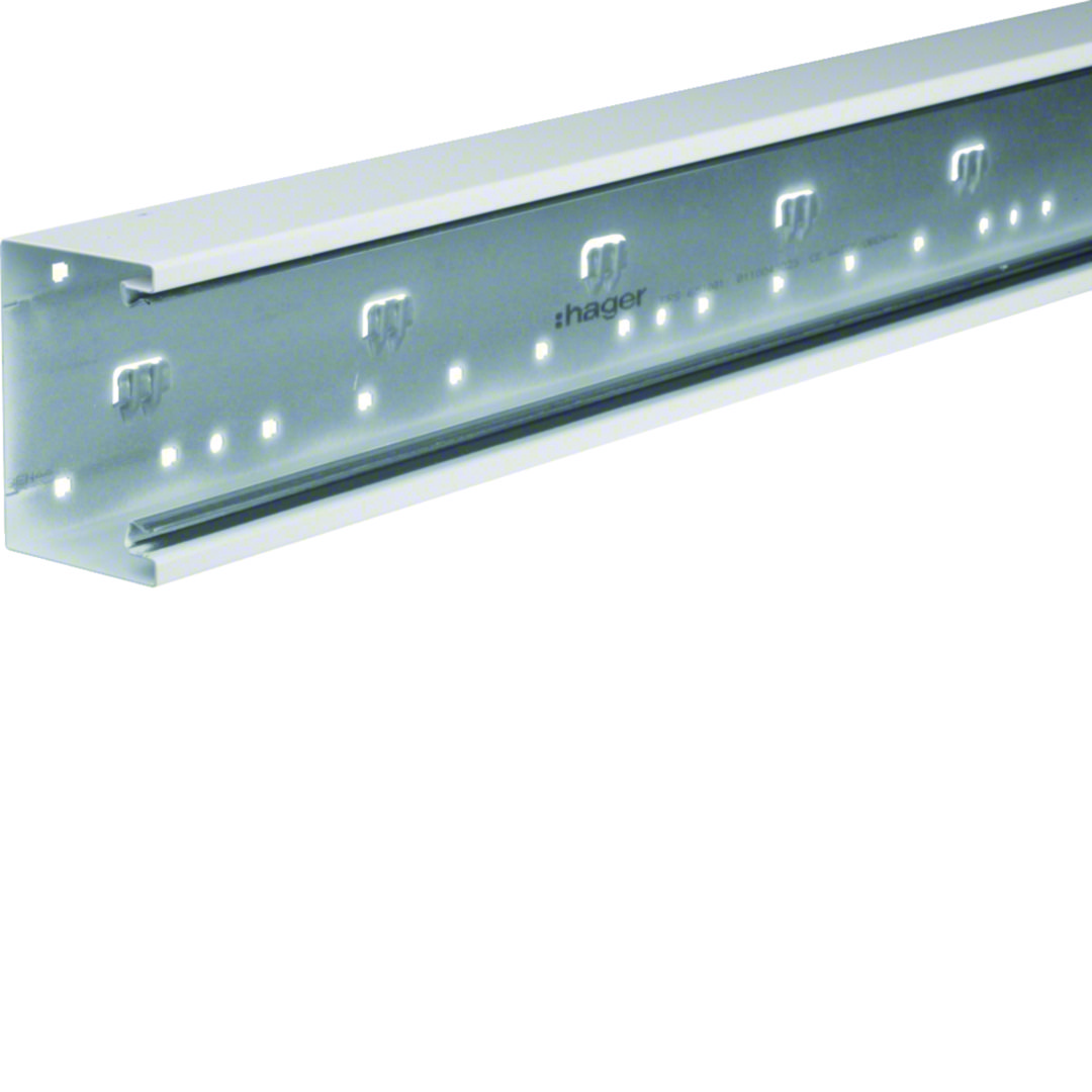 Parapetcsatorna 100mm x 68mm 2000mm bevonatos acél fehér halogénmentes BRS Hager