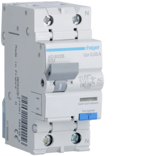 AD932B - RCBO 1P+N 6kA B-32A 30mA AC Class