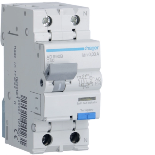 AD990B - RCBO 1P+N 6kA C-40A 30mA AC Class