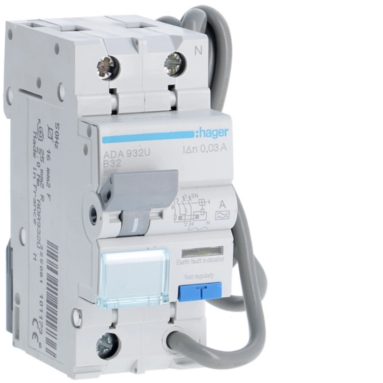 ADA932U - RCBO 1P+N 6kA B-32A 30mA A Class