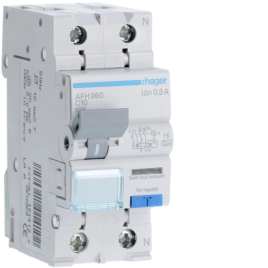 AFH960 - RCBO 1P+N 6kA C-10A 300mA  A HI