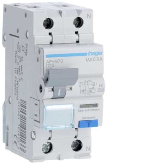 AFH970 - Interruptor automático diferencial combinado 1P+N 20A CurvaC 6kA 300mA tipo A HI