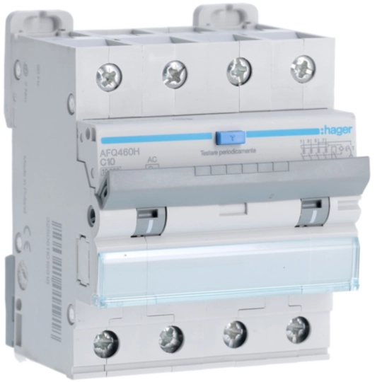 AFQ460H - Interruttore magnetotermico differenziale 10000A 4P curva C 10A tipo AC 300mA 4M
