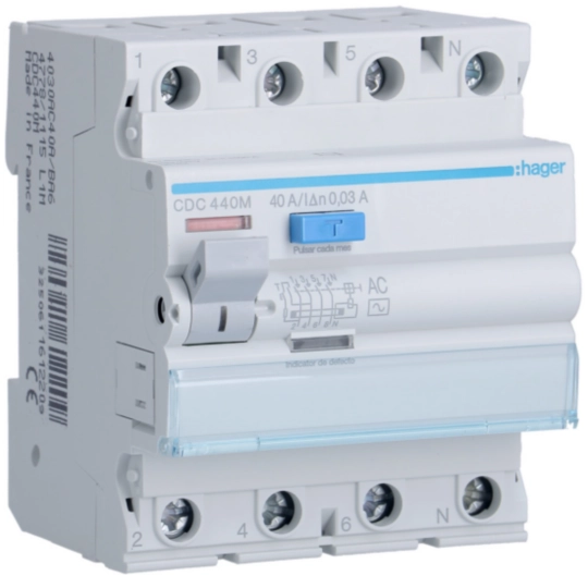 CDC440M - Interruptor diferencial 4P 40A 30mA tipo AC