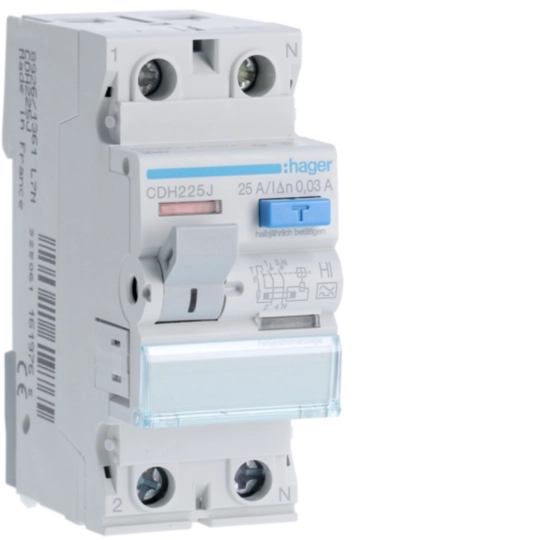 CDH225J - RCCB 2P 25A 30mA high immunity