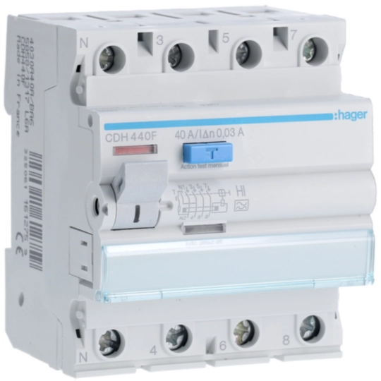 CDH440F - Interrupteur différentiel 4P 40A 30mA type A haute immunité