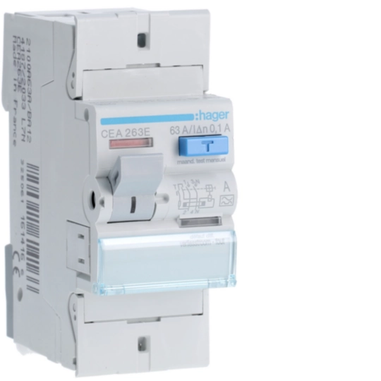 CEA263E - ΡΕΛΕ ΔΙΑΡΡΟΗΣ ΤΥΠΟΥ A 100mA 2X63A