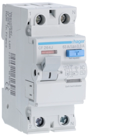 CF264J - Kompakt şalter 2P 63A 300mA AC Sınıfı