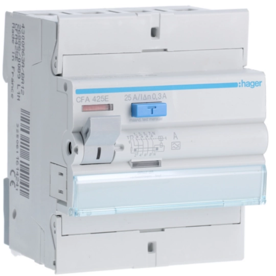 CFA425E - Interrupteur différentiel 4P 25A 300mA type A
