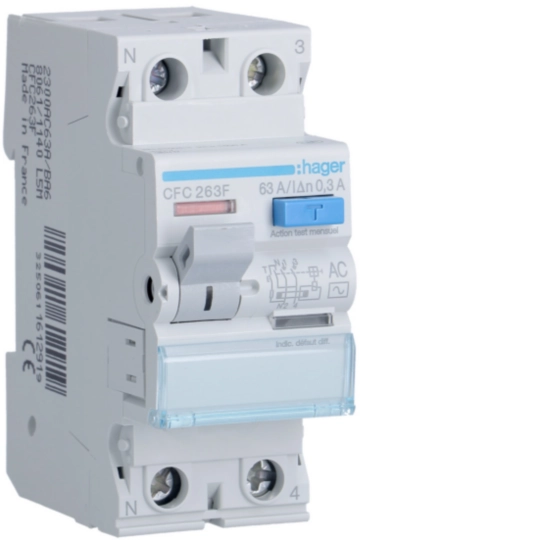 CFC263F - Interrupteur différentiel 2P 63A 300mA type AC