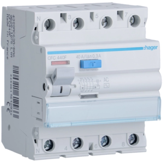 CFC440F - Interrupteur différentiel 4P 40A 300mA type AC