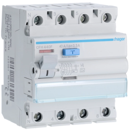 CFH440F - Interrupteur différentiel 4P 40A 300mA type A haute immunité