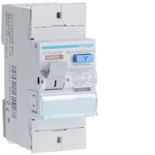 CPA240E - Interrupteur différentiel 2P 40A 300mA type A S
