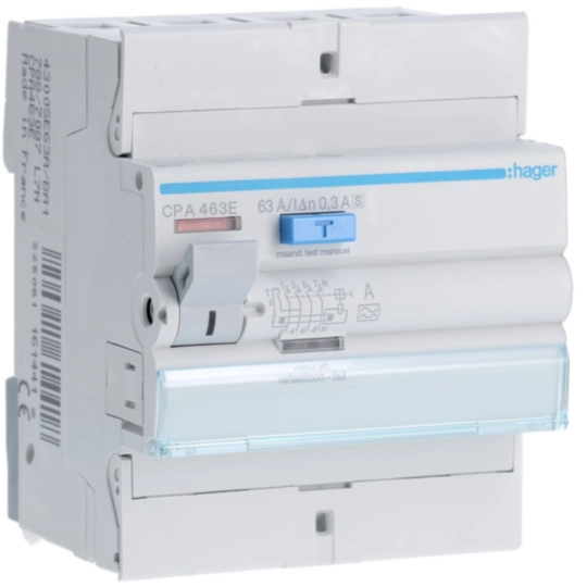CPA463E - Interrupteur différentiel 4P 63A 300mA type A S