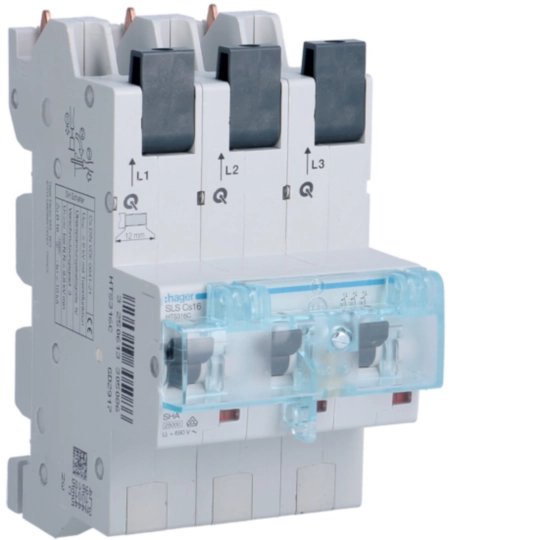 HTS316C - SLS Schalter 3 polig Cs-Charakteristik 16A für Sammelschiene QuickConnect