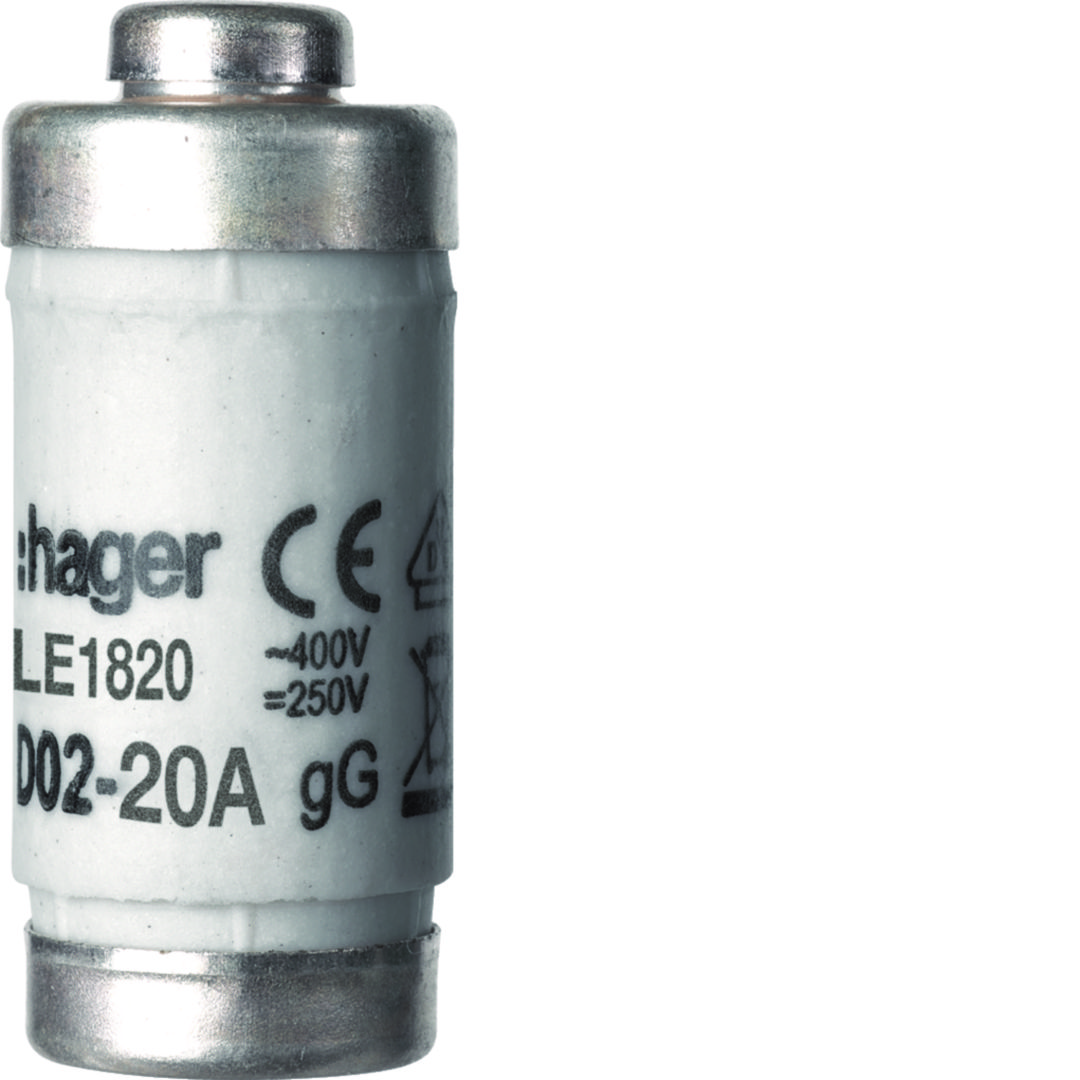 Olvadóbiztosító betét D02 20A 400V kék-színkód LE Hager