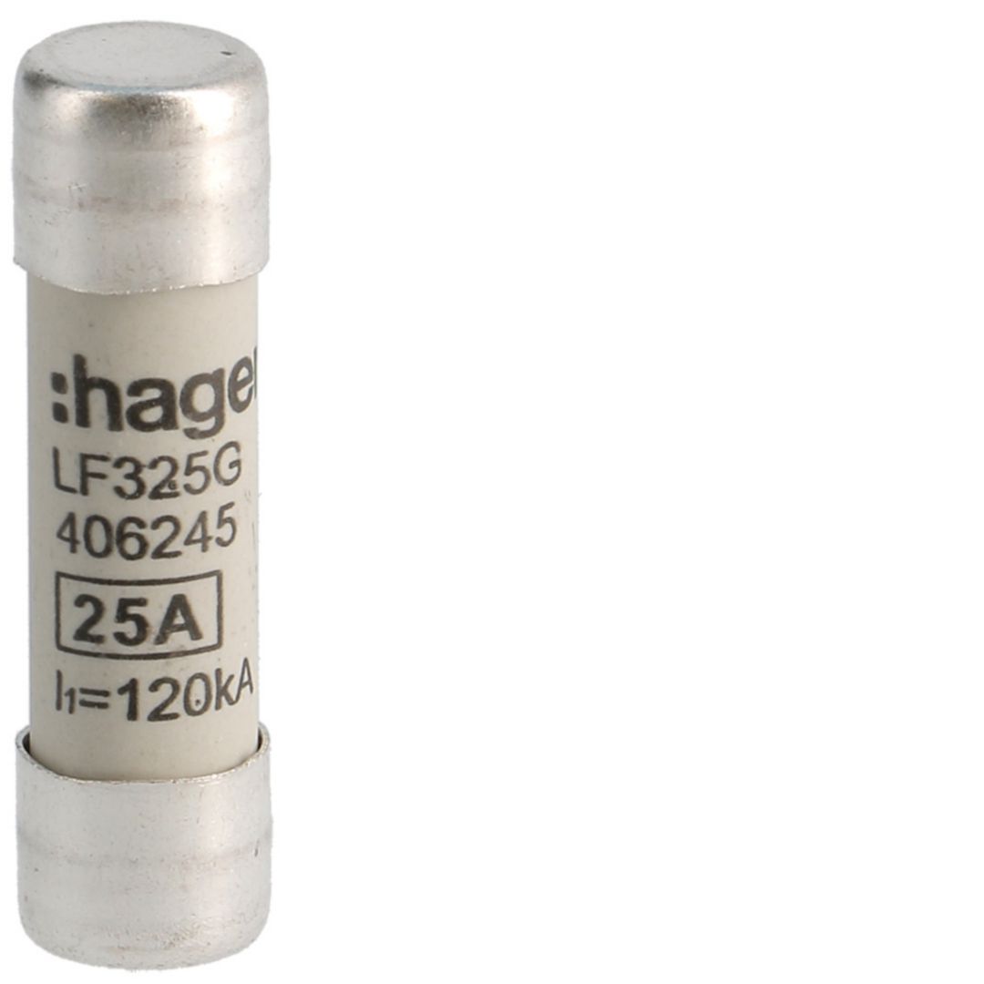 Hengeres biztosítóbetét aM (berendezésvédő) 10x38mm 25A 500V LF Hager