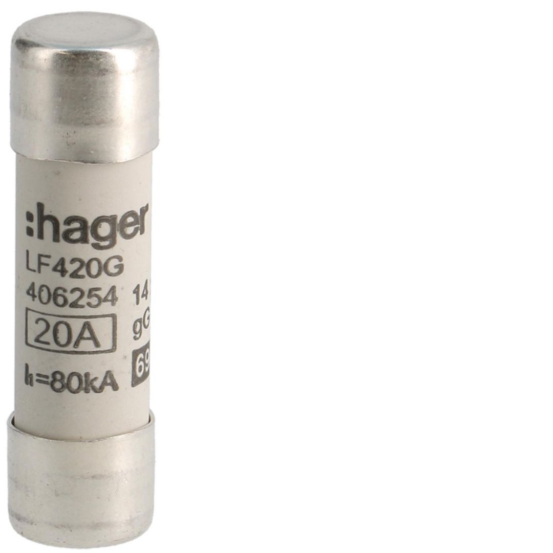 Hengeres biztosítóbetét aM (berendezésvédő) 14x51mm 20A 690V LF Hager