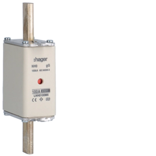 NH-Sicherungseinsatz NH0 gG 690V 100A Kombimelder Grifflasche spannungsführend