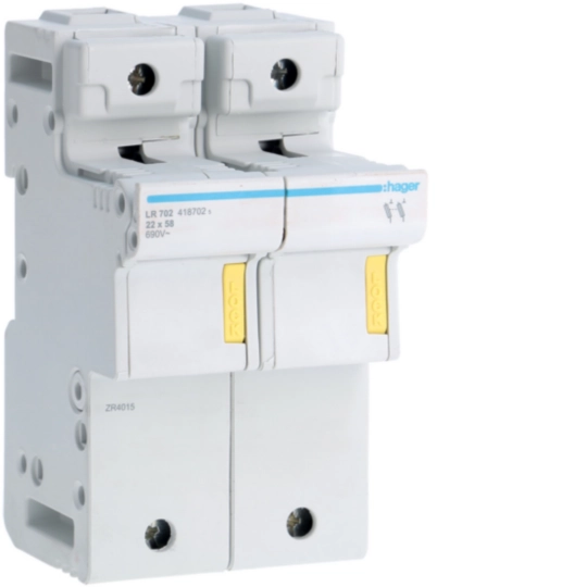 LR702 - Portafusibile Non Accessoriabile L58 125 A 22X58 Mm 2 Poli 4 M. Din