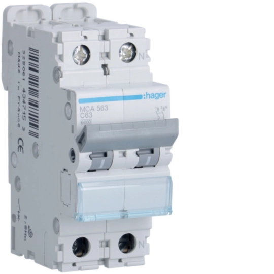 MCA563 - Interruptor automático magnetotérmico serie M 1P+N 63A curva C 6/10kA