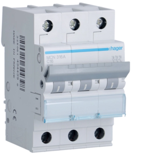 MCN316A - Disjoncteur 3P 6kA C-16A 3M