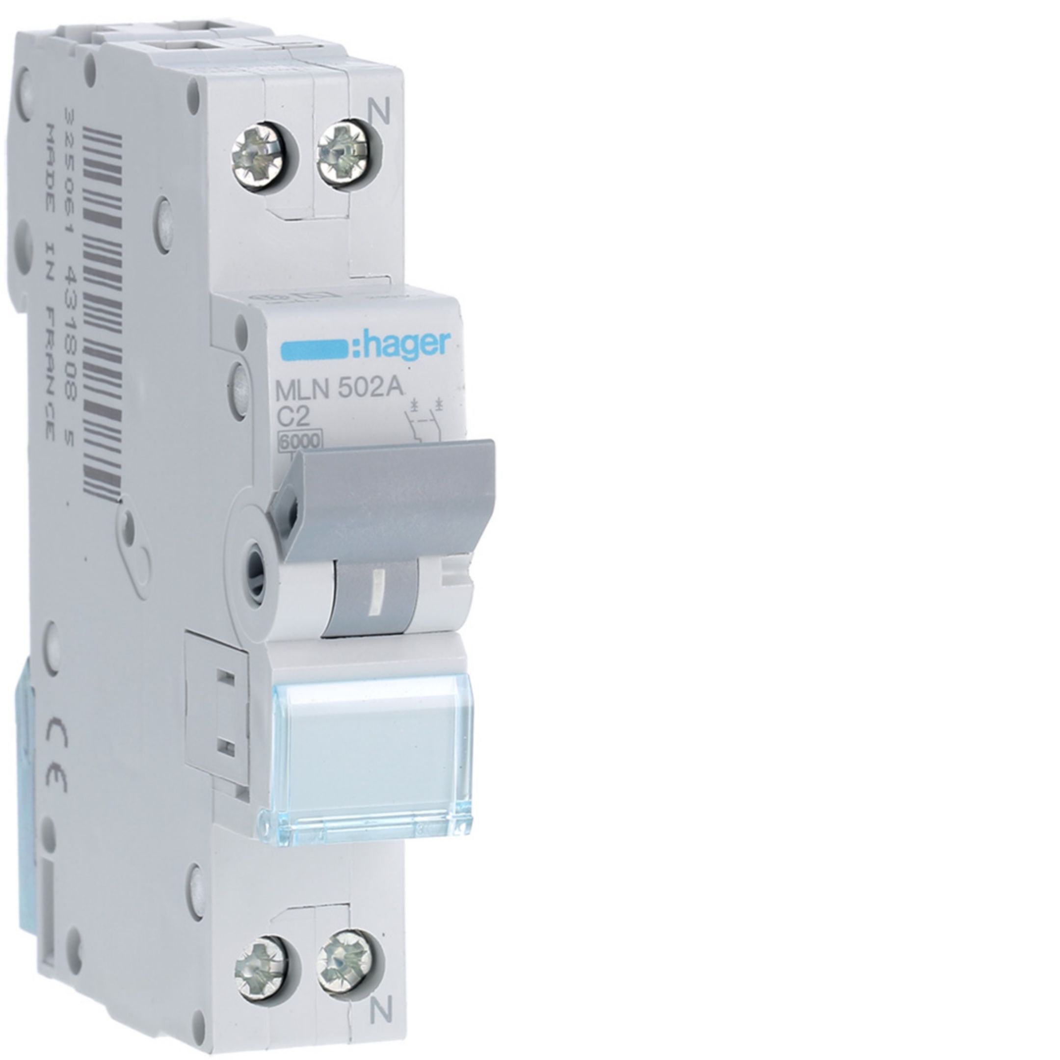 INTERR. AUTOM.1P+N 2A 6 KA C 1M