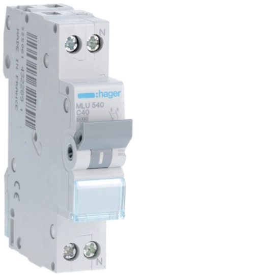 MLU540 - Interruptor automático magnetotérmico serie ML 1P+N 40A C 6kA