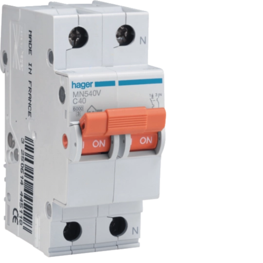 MN540V - Interruptor automático magnetotérmico serie MN 1P+N 40A curva C 6KA