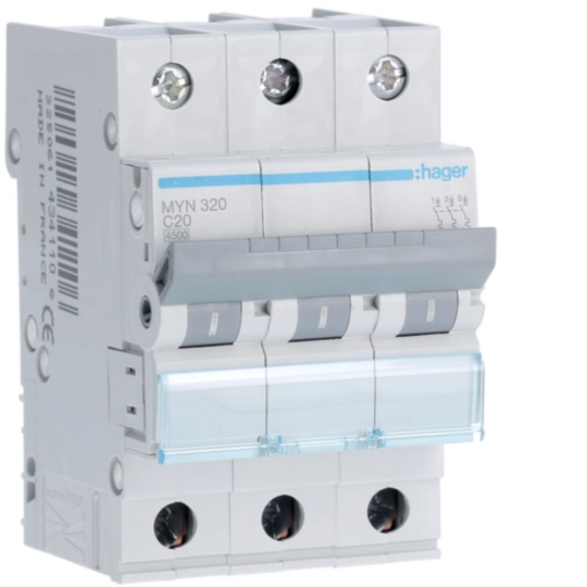 MYN320 - Interruttore automatico magnetotermico 4500A 3P curva C 20A 3M