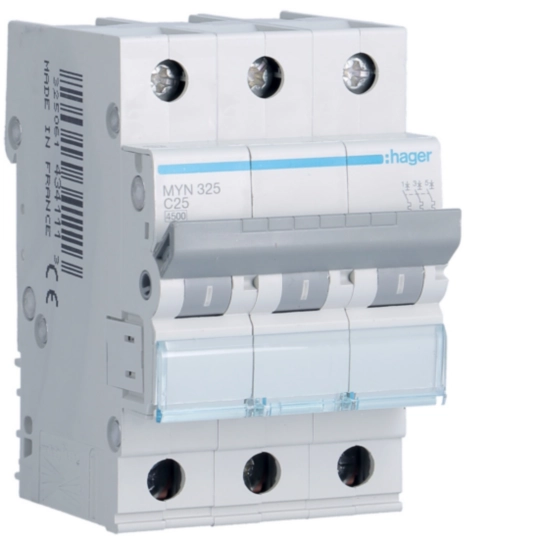 MYN325 - Interruttore automatico magnetotermico 4500A 3P curva C 25A 3M