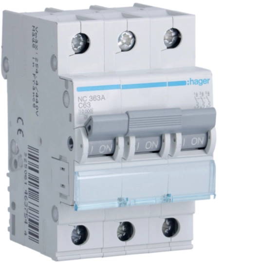 NC363A - MCB 3P 10kA C-63A 3M