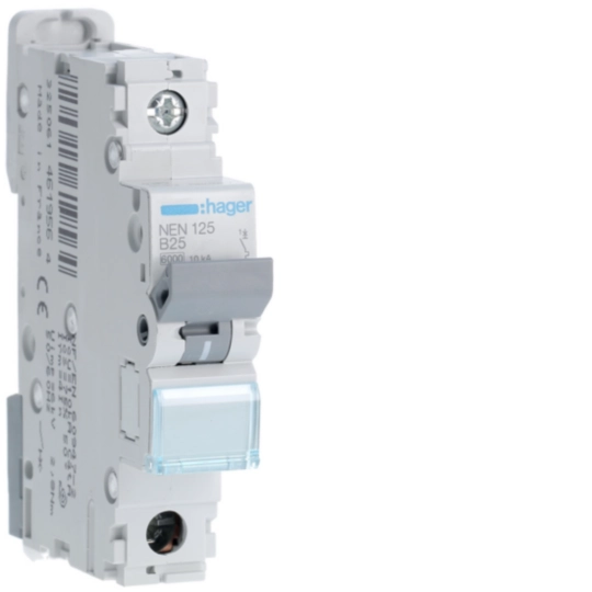 NEN125 - Magnetic MCB 4P 63A 15kA 400V IEC 60947-2 4 Modules