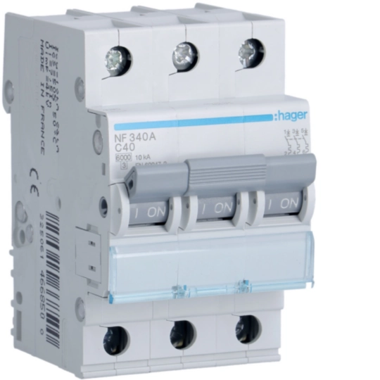NF340A - Disjoncteur 3P 6 kA C-40A 3M