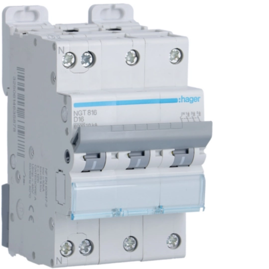 NGT816 - Disjuntor 3P+N 16A D 6/10kA 3M