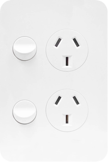 WBHP2VS - Allure 10A Vertical Double Socket Gloss White