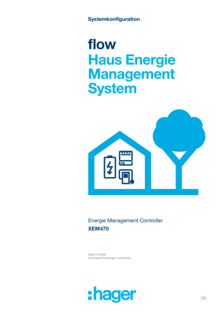 Bild Konfigurationsanleitung für XEM470 - Haus Energiemanagement System flow (DE, 2022-07) | Hager Deutschland
