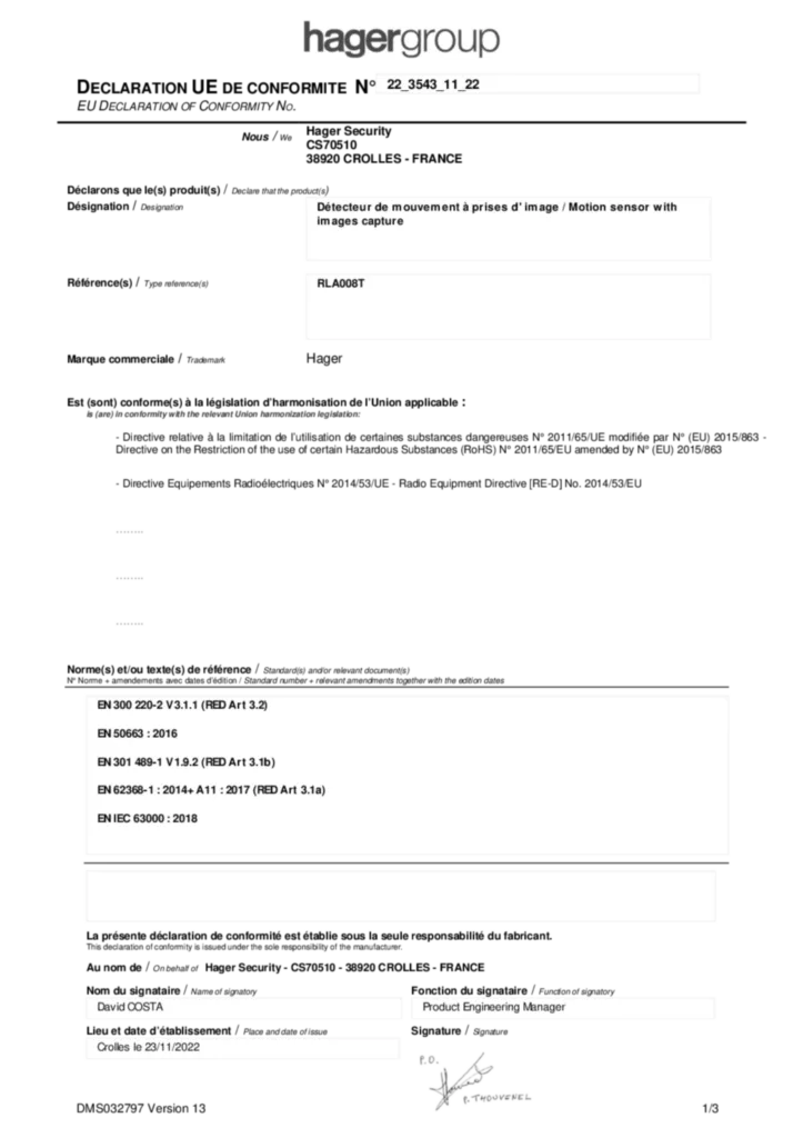 Image Declaration | Hager France