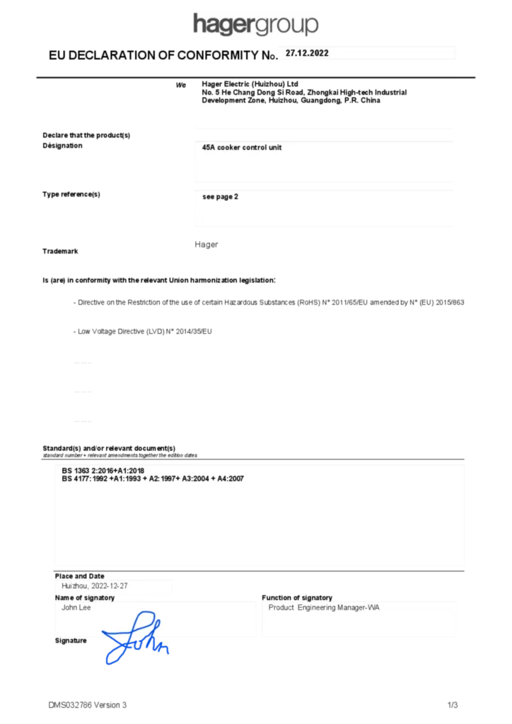 Image 2022_EU_declaration_for_45A_cooker_control_unit  | Hager