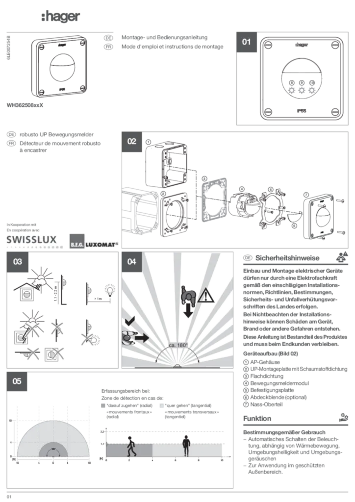 Image 05.03 Installation manual | Hager Suisse