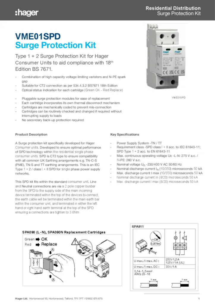 Image VME01SPD  | Hager